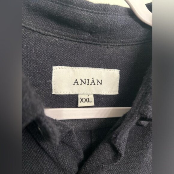 Anian Dark Recycled Cotton Button Up Shirt Canadian Brand - Picture 2 of 4